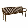 Ultra Site Lexington 4' Brown Slat Bench with Backrest 51'' x 26 7/8'' x 35 1/2'' 38A954S4BR